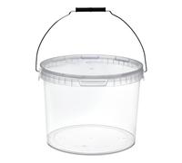 Garronda Seau en Plastique Transparent 10 litres avec Couvercle - pour Le Stockage de Produits Alimentaires et Chimiques - en Polypropylène - Lot de 10 - GD-0115