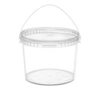 Garronda Seau en Plastique Transparent 3 litres avec Couvercle - pour Le Stockage de Produits Alimentaires et Chimiques - en Polypropylène - Lot de 5 - GD-0113