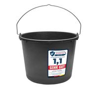 Garronda Seaux de Chantier et Mortier Plastique 12L Lot de 3 Noir GD-0168 | Seaux Menage avec Anse Métallique, Échelle Graduée, Bord Renforcé, Empilable pour Rénovations, Construction Jardin Maison