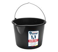 Garronda Seaux de Chantier et Mortier Plastique 12L Lot de 3 Noir GD-0168 | Seaux Menage avec Anse Métallique, Bec Verseur, Graduée, Bord Renforcé, Empilable pour Rénovations Construction Jardin Maison