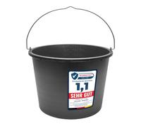Garronda Seaux de Chantier et Mortier Plastique 20L Lot de 3 Noir GD-0168 | Seaux Menage avec Anse Métallique, Échelle Graduée, Bord Renforcé, Empilable pour Rénovations, Construction Jardin Maison
