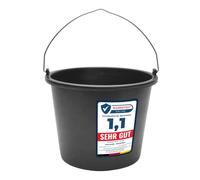 Garronda Seaux de Chantier et Mortier Plastique 5L Lot de 3 Noir GD-0168 | Seaux Menage avec Anse Métallique, Échelle Graduée, Bord Renforcé, Empilable pour Rénovations, Construction Jardin Maison