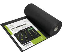 Garronda Toile anti-mauvaises herbes 50 g/m² Noir 3,2 m x 100 m Perméable à l'eau Résistante aux UV Couverture de sol pour parterres et allées GD-0176
