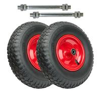 Garronda x2 Roue de Brouette 4.00-6 Ø 320×90 mm Gonflable avec Axe GD-0163