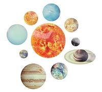 Garsent Autocollants Lumineux,10 Planètes Autocollants Muraux Stickers, Creatiees Amovible Brillent Sticker Mural Géant Planètes du Système Solaire Fluorescen