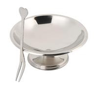 Garsent Bol à Crème Glacée en Acier Inoxydable - Tasse à Dessert en Métal pour Servir du Pudding, de la Salade et des Coupes Glacées, Bols en Acier de qualité Alimentaire avec Fourchette pour une