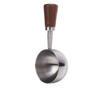 Garsent Cuillère à Mesurer à café Vintage en Acier Inoxydable 304, Manche Court en Bois, Cuillère à café Rétro pour Grains de, thé, Poignée Ergonomique Antidérapante, Ustensile de Cuisine (L 30ML