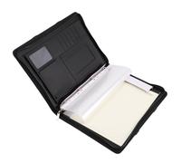 Garsent Portefeuille en Cuir PU avec Fermeture éclair, 10 Pochettes pour Fichiers, 30 Feuilles, Classeur à 4 Anneaux, Organisateur de Documents A4 pour Voyage d'affaires, Housse de Tablette 10.1