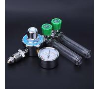Garsent Régulateur d'argon Réducteur de Pression de Débitmètre de Gaz à Double Tube CGA540 Métrique, Régulateur de Soudage 0-4000PSi avec Manomètre de Précision, de Gaz de Débitmètre en Alliage de