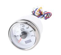 Garsent Tachymètre 52 Mm 7000 Tr/min avec Compteur Horaire, Rétroéclairage 7 Couleurs, Jauge RPM DC 9-32 V pour Camion, Tracteur, Voiture, Camping-car, Bateau (Cadran blanc couvercle argenté CX6230)