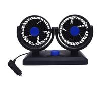 Garsent Ventilateur de Voiture à Double Tête, 2 Vitesses, Rotatif à 360 °, Allume-cigare 12V, Ventilateur de Refroidissement pour SUV, Camion, RV, Console Centrale de Tableau de Bord (DC12V)