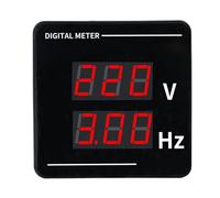 Garsent Voltmètre Numérique AC, Compteur de Fréquence 2 en 1, Jauge de Testeur, Affichage LED 50-500 V 10,0-99,9 Hz, Montage sur Panneau, Aucune Alimentation Supplémentaire Requise, Affichage Rouge