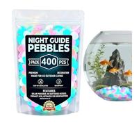 Garten Leuchtel Lot de 400 marchepieds artificiels à énergie solaire - Pierres lumineuses pour jardin et extérieur - Pour aquarium, étang, cour, terrasse, aménagement paysager, bassin à poissons