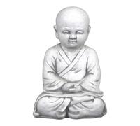 gartendekoparadies.de Figurine en Pierre Solide Bouddha Moine en méditation Profonde, Hauteur 40 cm, 21 x 27 cm, Gris, Poids 20 kg, en Pierre coulée résistante au Gel
