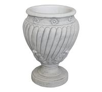 gartendekoparadies.de Grande jardinière Motif amphore Feuilles, Hauteur 60 cm, Gris, Poids 66 kg, en Pierre moulée résistante au Gel