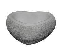 gartendekoparadies.de Jardinière en Forme de cœur en Forme de cœur, Hauteur 13 cm, 30 x 30 cm, 3,5 litres, Gris, Poids 11 kg, en Pierre moulée, résistant au Gel