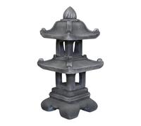 gartendekoparadies.de Lanterne japonaise en pierre pagode japonaise à deux étages, hauteur 65 cm, 29 kg, résistante au gel, pour l'extérieur - Grise