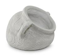 gartendekoparadies.de Pot de Fleurs Massif amphore Pot de Fleurs Rond, Hauteur 20 cm, Largeur 33 cm, Ø Ouverture 17 cm, 3 litres, Couleur Gris, Poids 11 kg, en Pierre moulée, résistant au Gel