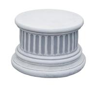 gartendekoparadies.de Socle/piédestal avec cannelures rond, socle en pierre, H. 16 cm, surface au sol Ø 23 cm, 13 kg, gris, résistant au gel en pierre composite pour l'extérieur