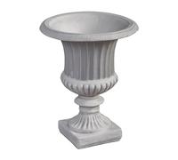 gartendekoparadies.de Solide, Grand Vase à Fleurs, jardinière, Hauteur 46 cm, Largeur 37 cm, diamètre intérieur 28 cm, 7 litres, Gris, Poids 16 kg, en Pierre moulée résistante au Gel