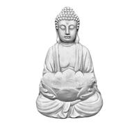 gartendekoparadies.de Statue en Pierre Massive de Bouddha avec Bol de Moine, Hauteur 30 cm, Bol : 13 x 7 x 4 cm, Gris, Poids 6 kg, Pierre coulée résistante au Gel