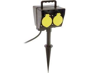 Gartensteckdose 2fach noir, jaune as - Schwabe 60680