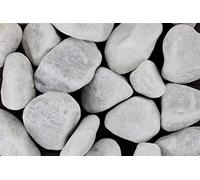 Gartenwelt Riegelsberger 25 kg de gravier de marbre carrare non lavé, grain 40-60 mm, galets de marbre blanc comme neige décoratif, pierres décoratives de jardin