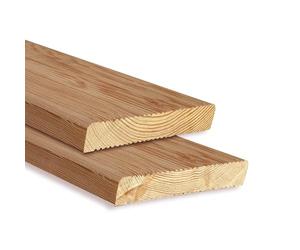 Gartenwelt Riegelsberger Lame de terrasse mélèze naturel 27x142 mm rainurée antidérapante - 130 cm - bois extérieur terrasse balcon piscine