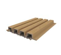 Gartenwelt Riegelsberger Profilé de façade WPC Castellation Pro 35 Cèdre | 35 x 215 mm - Longueur : 40 cm - Dimensions de la couverture : 185 mm - Revêtement de façade en WPC aspect bois - Peut être