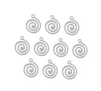 GARVALON 10 Pendentifs en Acier Inoxydable Ajourés de Spirale, Décoration Suspendue Créative pour DIY Bijoux Faits Main, Ornement Polyvalent pour Fête et Intérieur