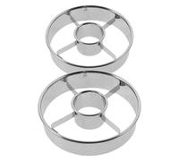 GARVALON 2 Pièces Moule à Beignet Rond en Acier Inoxydable pour Pâte | Découpe Précise, Résistant à Rouille, Réutilisable, pour Pâte à Beignet et Pâte à Biscuits