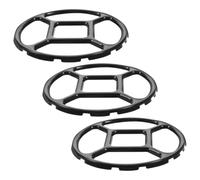 GARVALON 3 pièces Support Wok Anti-dérapant Émail Noir pour Gazinière Anneaux Stabilisateurs Polyvalents pour Petites Casseroles et Poêles Support Robuste et Résistant à Haute Température