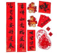GARVALON 32 Pièces Couplets Chinois du Nouvel An 2026 Ensemble Traditionnel Chunlian Caractère Fu Autocollant Décoration Amulette et Prospérité pour Maison et Fête du Printemps