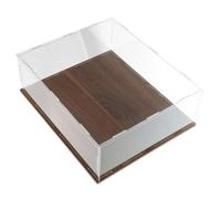 GARVALON Boîte D’Exposition pour Bible, 11,8x9,8x3,9 Po, Acrylique et Bois | Couvercle Transparent, Base Veinée Naturelle, Structure Surélevée, Maintien Stable, pour Église et Bibliothèque