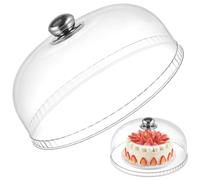 GARVALON Cloche à Fromage Transparente, Couvercle Alimentaire en Plastique pour Dessert et Gâteau, Garde Les Aliments Frais, Pratique pour Fête et Maison
