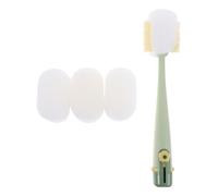 GARVALON Lot de 1 Set de Brosse à Tasse Multifonctionnelle à Long Manche, Éponge Flexible Résistante, Couleur Vert Foncé, 3 Recharges, Brosse de Nettoyage Ergonomique pour Bouteilles,