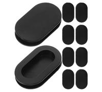 GARVALON Lot de 10 bouchons ovales en silicone pour tirelire, tirelire, bouchon perforé, bouchon de boîte à pièces, tirelire, bouchon de sol, cache de sol, en gel de silice
