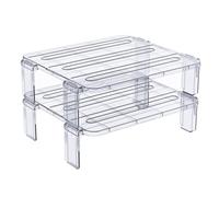 GARVALON Organiseur de Frigo Robuste en As Étagère de Rangement Empilable, Support à Bols Pliable Cuisine et Fêtes Spéciales
