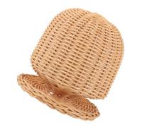 GARVALON Support D'exposition en Rotin Tissé pour Chapeaux D'homme Forme en Dôme, pour Maison et Boutique, Protège et Affiche Vos Chapeaux Élégamment
