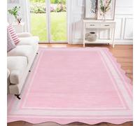 Garvee 5.2x7.5 Washable Runner Rug, Elegant Scalloped Runner Rug, Soft Printed Faux Wool Floor Carpet Runners for Hallway Kitchen Laundry Bedroom, Non Slip
