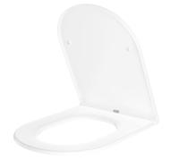 Garvee Abattant WC Forme D, Lunette WC Frein de Chute, 45x35 cm, Blanc | Double couche polypropylène, Fixation par le dessus Compatible WC Gabarit inclus