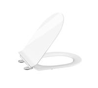 Garvee Abattant WC professionnel D-Shape en UF Duroplast blanc - Siège enfant intégré - Frein de chute - Charnières réglables - Quick Release - Installation et nettoyage faciles - Idéal toilettes