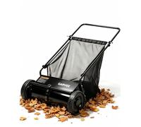 Garvee Balayeuse à Gazon 54cm - Brosses v Réglables, Sac Collecteur de 170L | Ramasseur de Feuilles et d'herbe pour Jardin et Pelouse