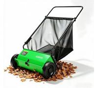 Garvee Balayeuse à Gazon 54cm - Brosses v Réglables, Sac Collecteur de 170L | Ramasseur de Feuilles et d'herbe pour Jardin et Pelouse
