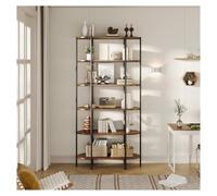 Garvee Bibliothèque Haute Avec Étagère à 6 Niveaux En Bois Solidité et Légèreté Meuble De Rangement Studio Chambre Bureau Salon Style Industriel 35*80*180cm Grande Étagères De Rangement Multi-usage