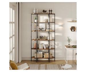 Garvee Bibliothèque Haute Avec Étagère à 6 Niveaux En Bois Solidité et Légèreté Meuble De Rangement Studio Chambre Bureau Salon Style Industriel 35*80*180cm Grande Étagères De Rangement Multi-usage