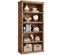 Garvee Bibliothèque industrielle 5 niveaux robuste, étagère ouverte bois massif style rustique - Rétro, 80 x 32 x 171,2 cm