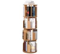 Garvee Bibliothèque rotative en Bois à 4 Niveaux, à 360 °, étagère de Rangement Multifonction pour Salon, Enfants et Adultes