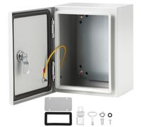 Garvee Boîte électrique en acier NEMA 4X étanche IP66 - Coffret de distribution intérieur/extensionérieur - Plaque de montage amovible - Double serrure - Épaisseur 1,5mm - Taille 16x12x8