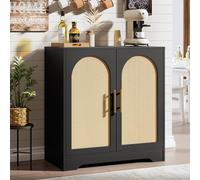 Garvee Buffet en Rotin, Meuble de Rangement Moderne Haut 76 cm avec 2 Portes, Console, Buffet d'appoint pour Salon, Salle à Manger, Entrée